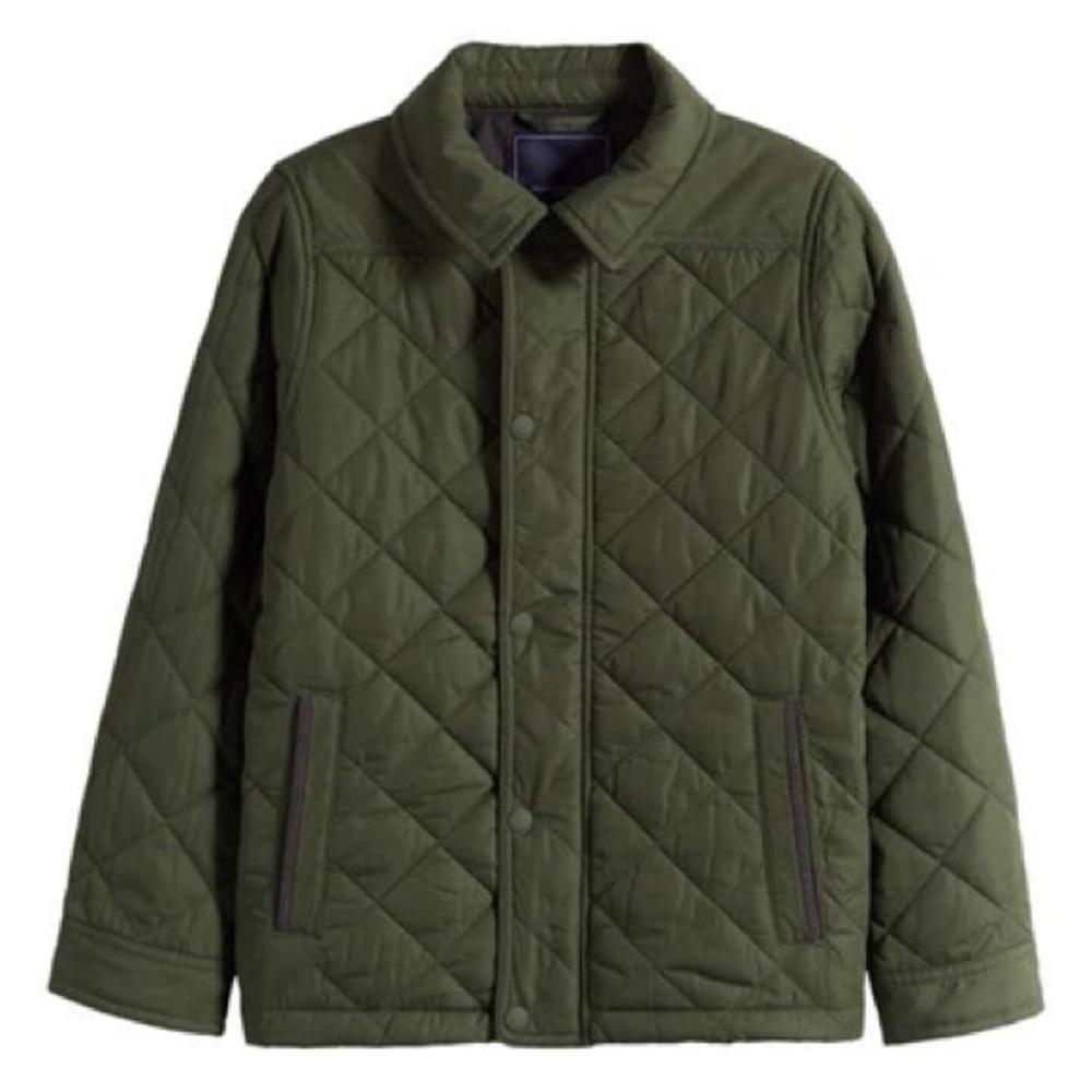 Vineyard Vines Kids Olive Green Quilted Jacket
